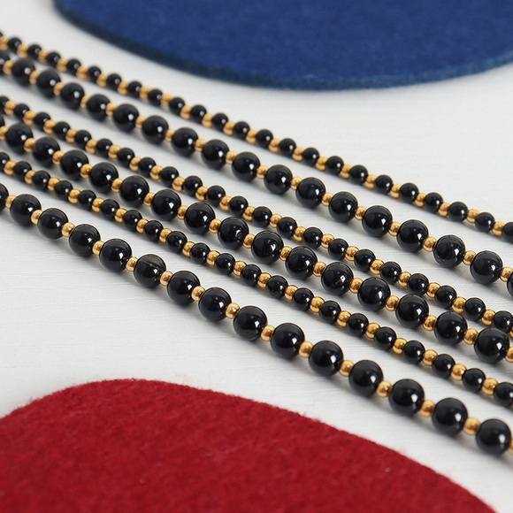 18K Gold Plated Black Onyx Necklace*Vintage Necklace*Handmade*Old Money … - Picture 5 of 8